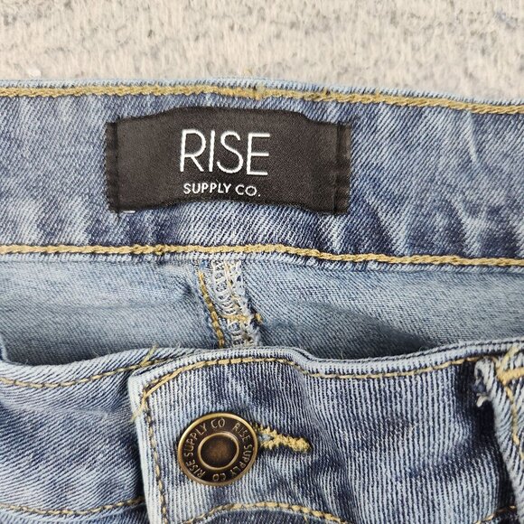 Y2K Flared Leg Low Rise Jeans Women's/Jr's 9 Blue Denim Cotton Blend Stretch - Picture 8 of 10